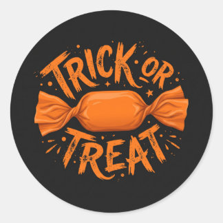 Trick Or Treat Candy Halloween Round Sticker
