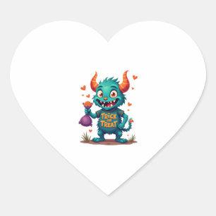 Trick or Treat Candy Monster – Halloween T-Shirt D Heart Sticker