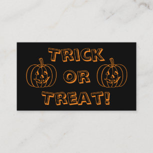 Trick or Treat Can't Speak Business Card
