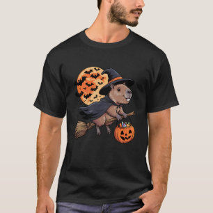 Trick or Treat Capybara Witch Halloween Pumpkin Ca T-Shirt