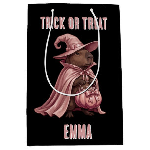 Trick or Treat Capybara Witch Medium Gift Bag