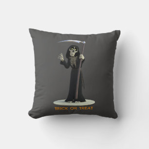 Trick or Treat. Cartoon Grim Reaper Cushion