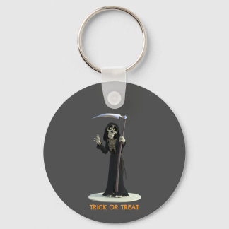 Trick or Treat. Cartoon Grim Reaper Key Ring