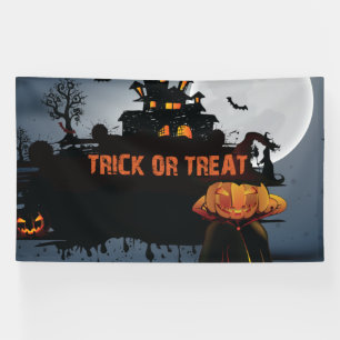 Trick or treat castle banner