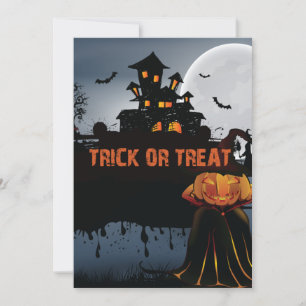 Trick or treat castle invitation