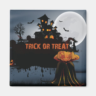 Trick or treat castle magnet