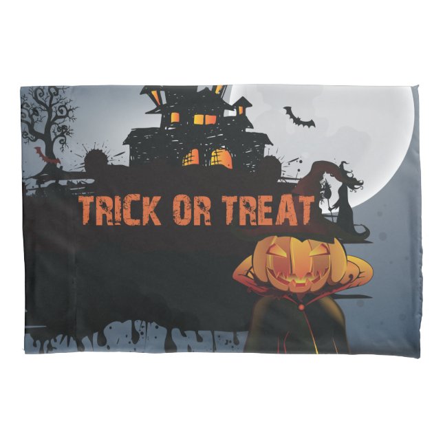 Trick or treat castle  pillowcase (Front-Left)