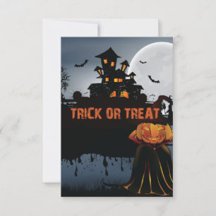 Trick or treat castle   RSVP card