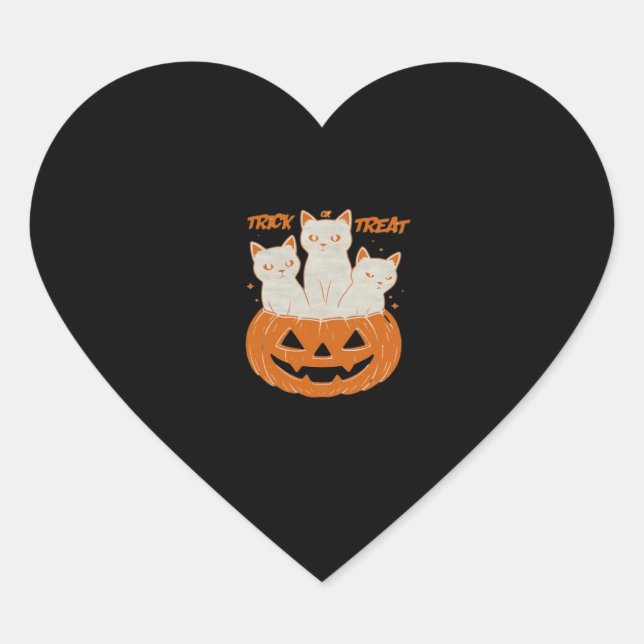 Trick or Treat cats Classic T-Shirt Heart Sticker (Front)