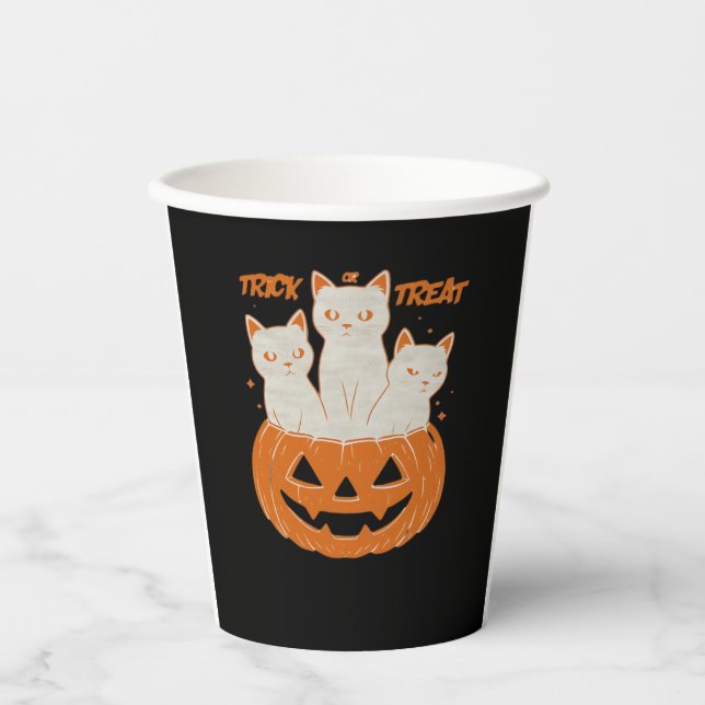 Trick or Treat cats Classic T-Shirt Paper Cups (Front)