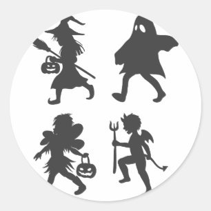 Trick or treat - Choose background colour Classic Round Sticker