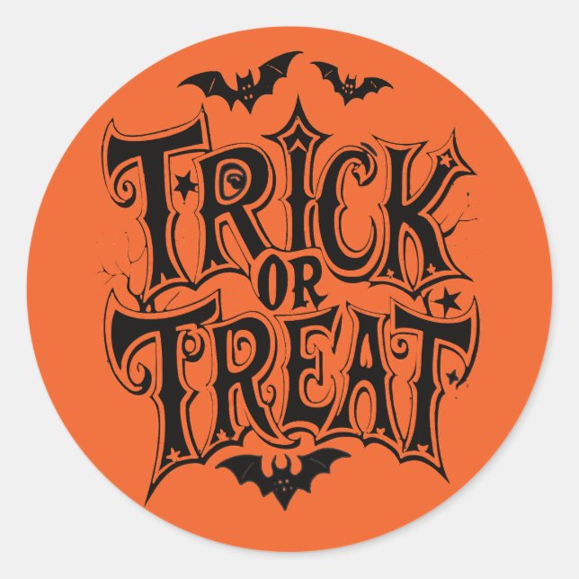 Trick or Treat Classic Round Sticker (Front)