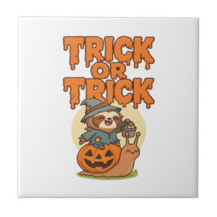 Trick or Treat Classic T-Shirt Ceramic Tile