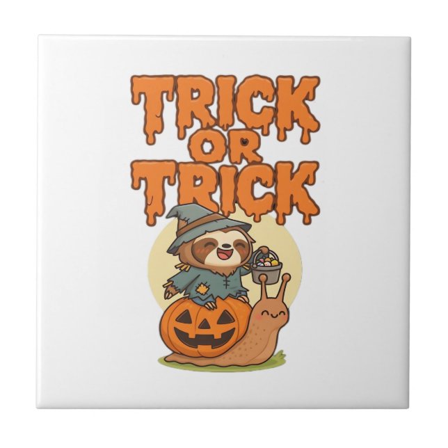 Trick or Treat Classic T-Shirt Ceramic Tile (Front)