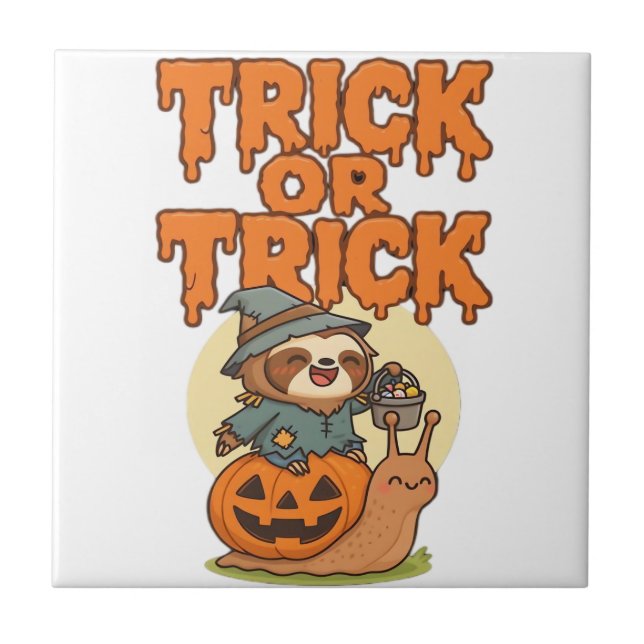 Trick or Treat Classic T-Shirt Ceramic Tile (Front)