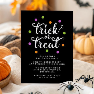 Trick or Treat Confetti   Halloween Party Invite