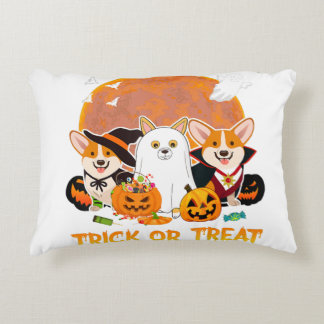Trick or Treat Corgi Halloween Gift For Dog Lover Decorative Cushion
