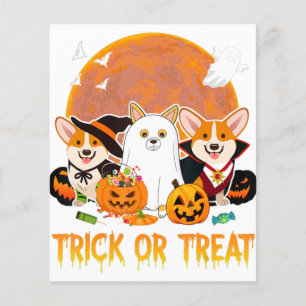 Trick or Treat Corgi Halloween Gift For Dog Lover Flyer