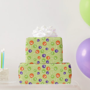 Trick-or-Treat Creepy Lollipops Seamless Halloween Wrapping Paper
