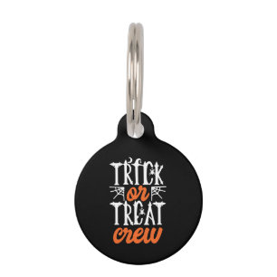 Trick Or Treat Crew Funny Cute Moon Scary Spider Pet Tag