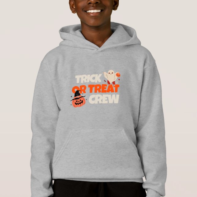 Trick Or Treat Crew Kids Hoodie (Front)