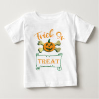 Trick or treat crossbones Halloween pumpkin