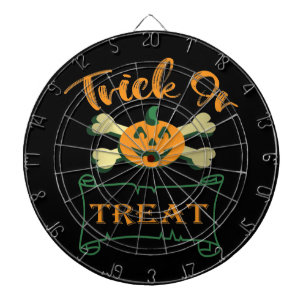 Trick or treat crossbones Halloween pumpkin Dartboard
