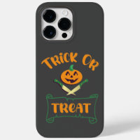 Trick or treat crossbones Halloween pumpkin face