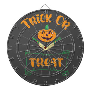 Trick or treat crossbones Halloween pumpkin face Dartboard