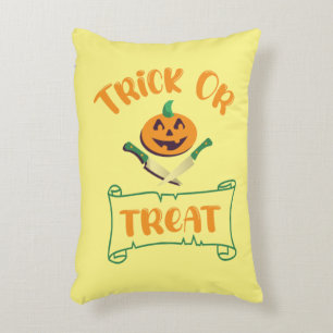 Trick or treat crossbones Halloween pumpkin face Decorative Cushion