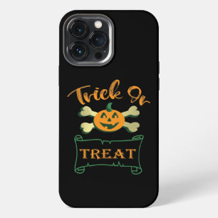 Trick or treat crossbones Halloween pumpkin iPhone 13 Pro Max Case
