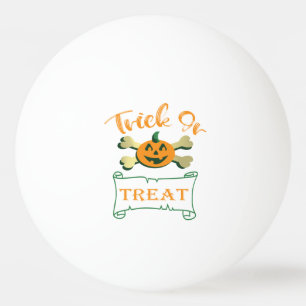 Trick or treat crossbones Halloween pumpkin  Ping Pong Ball