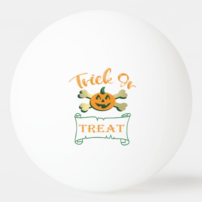 Trick or treat crossbones Halloween pumpkin  Ping Pong Ball (Front)