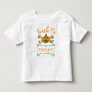 Trick or treat crossbones Halloween pumpkin  Toddler T-Shirt