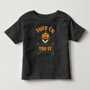 Trick or treat crossbones Halloween pumpkin Toddler T-Shirt