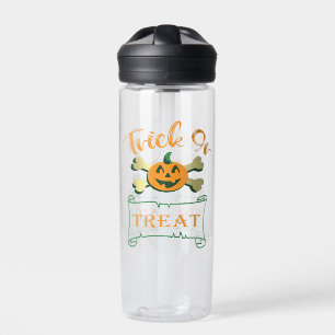 Trick or treat crossbones Halloween pumpkin  Water Bottle