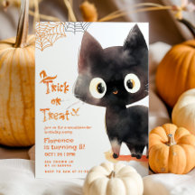 Trick or Treat cute Black cat Spooktacular party