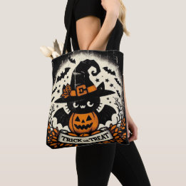 Trick or treat cute cat witch Tote Bag