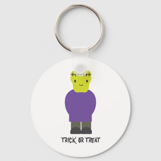 Trick or Treat- Cute Frankenstein Key Ring (Front)