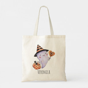 Trick or Treat Cute Ghost Halloween Tote Bag
