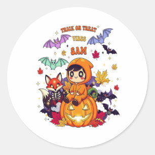Trick or Treat Cute Halloween Classic Round Sticker