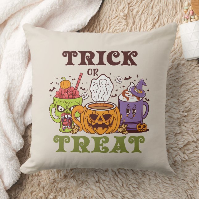 Trick Or Treat – Cute Halloween Coffee Brew Cushion (Blanket)