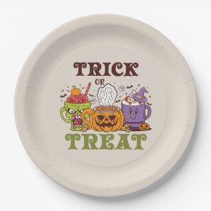 Trick Or Treat – Cute Halloween Coffee Brew Paper Plate