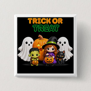 Trick or Treat – Cute Halloween Friends 15 Cm Square Badge