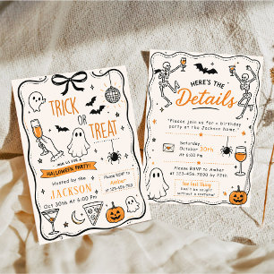 TRICK OR TREAT CUTE HALLOWEEN INVITATION