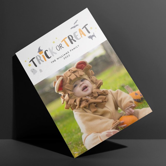 Trick or Treat Cute Halloween Photo Card (Creator Uploaded)