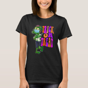 Trick Or Treat  Cute Halloween Zombie With Mask T-Shirt