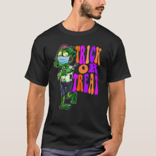 Trick or Treat Cute Halloween Zombie with Mask T-Shirt