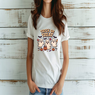 Trick or Treat Cute Retro Ghost Halloween T-Shirt