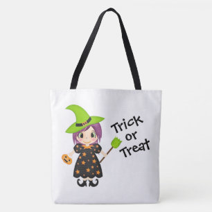 Trick or Treat Cute Witch Tote Bag